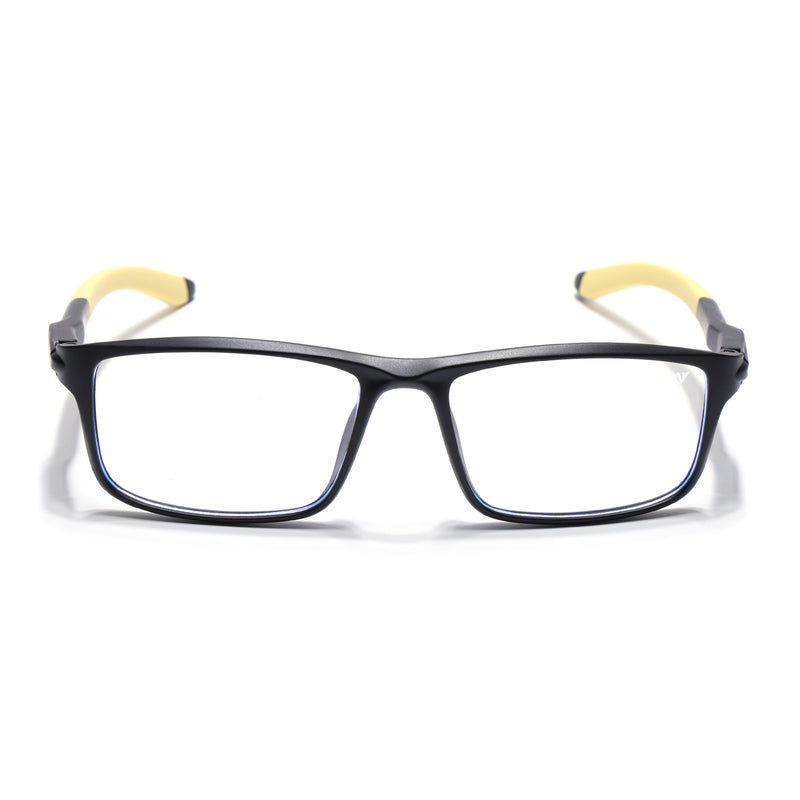 Voyage Active Black Rectangle Eyeglasses for Men & Women (9808MG5750-C8)