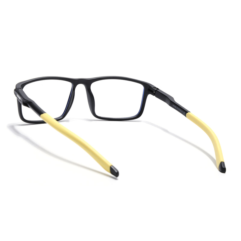 Voyage Active Black Rectangle Eyeglasses for Men & Women (9808MG5750-C8)
