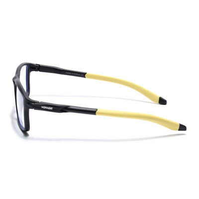 Voyage Active Black Rectangle Eyeglasses for Men & Women (9808MG5750-C8)