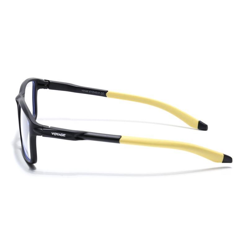 Voyage Active Black Rectangle Eyeglasses for Men & Women (9808MG5750-C8)