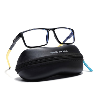 Voyage Active Black Rectangle Eyeglasses for Men & Women (9808MG5750-C8)