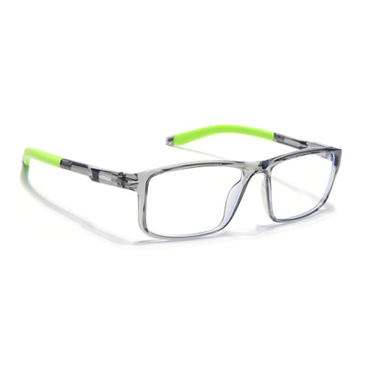 Voyage Active Transparent Grey Rectangle Eyeglasses for Men & Women (9808MG5751-C9)