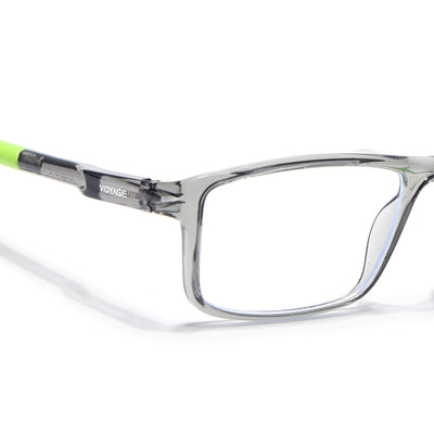 Voyage Active Transparent Grey Rectangle Eyeglasses for Men & Women (9808MG5751-C9)