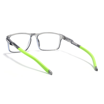 Voyage Active Transparent Grey Rectangle Eyeglasses for Men & Women (9808MG5751-C9)