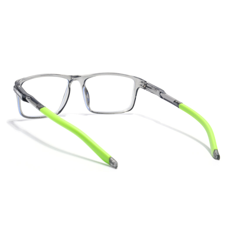 Voyage Active Transparent Grey Rectangle Eyeglasses for Men & Women (9808MG5751-C9)