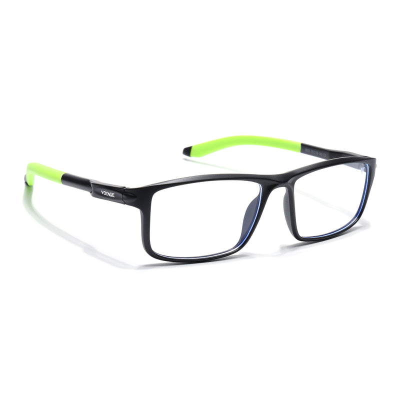 Voyage Active Black Rectangle Eyeglasses for Men & Women (9808MG5752-C10)