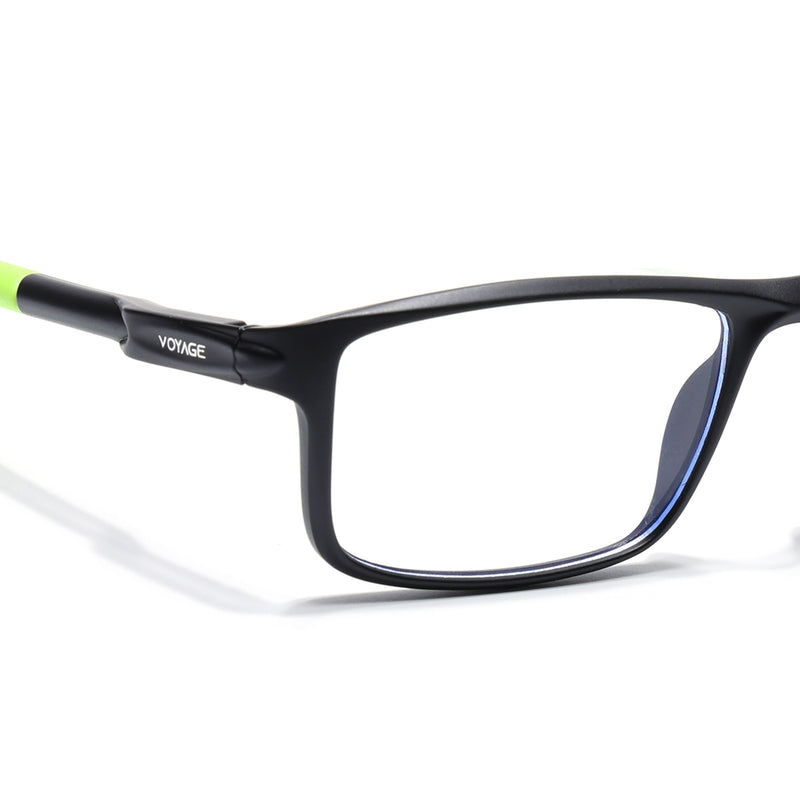 Voyage Active Black Rectangle Eyeglasses for Men & Women (9808MG5752-C10)