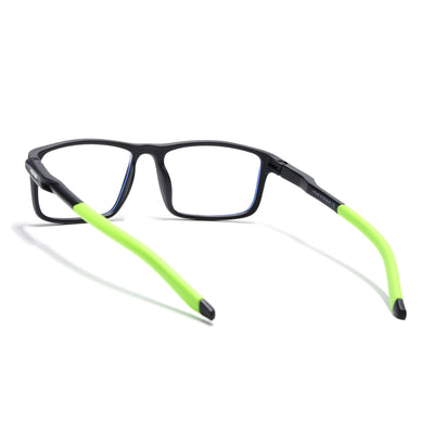 Voyage Active Black Rectangle Eyeglasses for Men & Women (9808MG5752-C10)