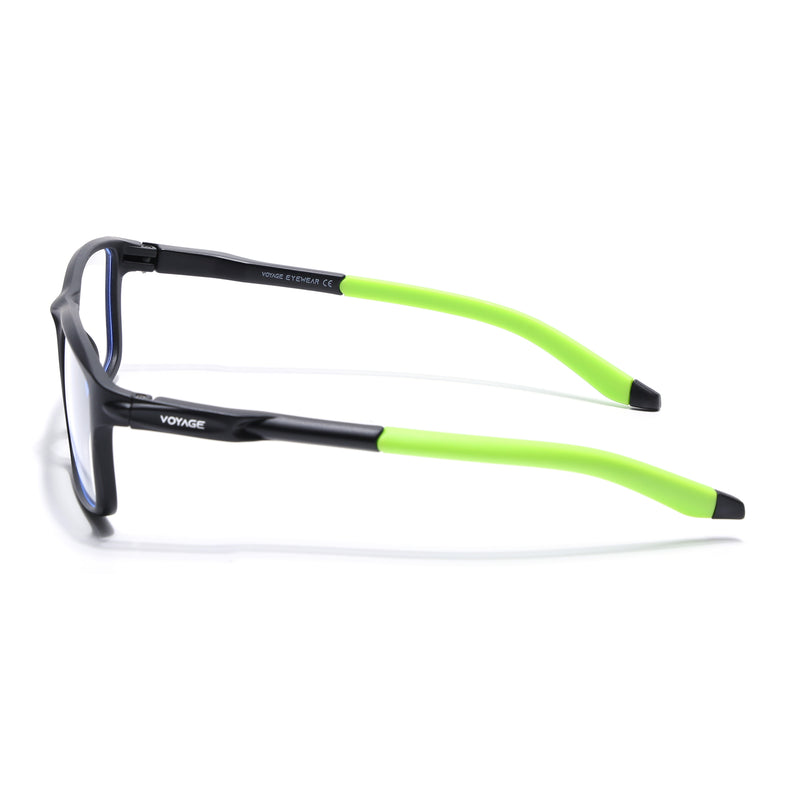 Voyage Active Black Rectangle Eyeglasses for Men & Women (9808MG5752-C10)