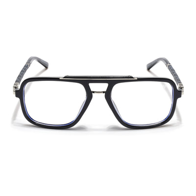 Voyage Shine Black & Silver Wayfarer Eyeglasses for Men & Women (98091MG5279-C3)