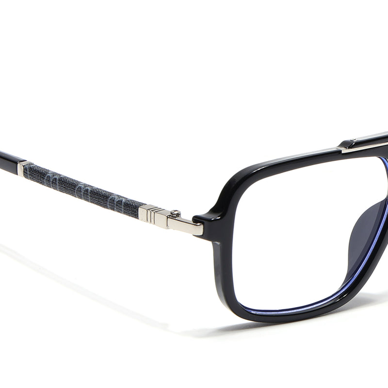 Voyage Shine Black & Silver Wayfarer Eyeglasses for Men & Women (98091MG5279-C3)
