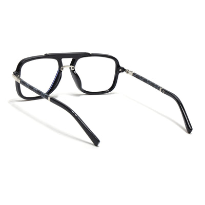 Voyage Shine Black & Silver Wayfarer Eyeglasses for Men & Women (98091MG5279-C3)