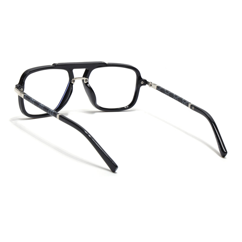 Voyage Shine Black & Silver Wayfarer Eyeglasses for Men & Women (98091MG5279-C3)