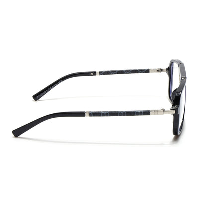 Voyage Shine Black & Silver Wayfarer Eyeglasses for Men & Women (98091MG5279-C3)