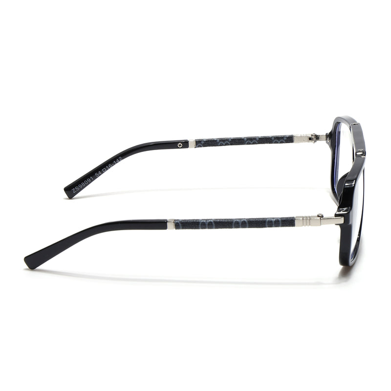 Voyage Shine Black & Silver Wayfarer Eyeglasses for Men & Women (98091MG5279-C3)