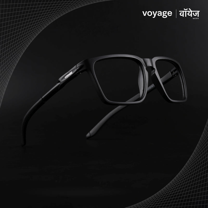 Voyage Active Black Square Eyeglasses for Men & Women (9809MG5753-C1)