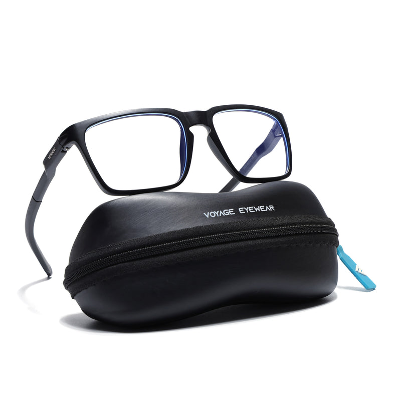 Voyage Active Black Square Eyeglasses for Men & Women (9809MG5753-C1)