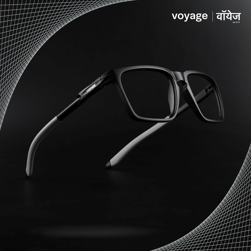 Voyage Active Black Square Eyeglasses for Men & Women (9809MG5754-C2)