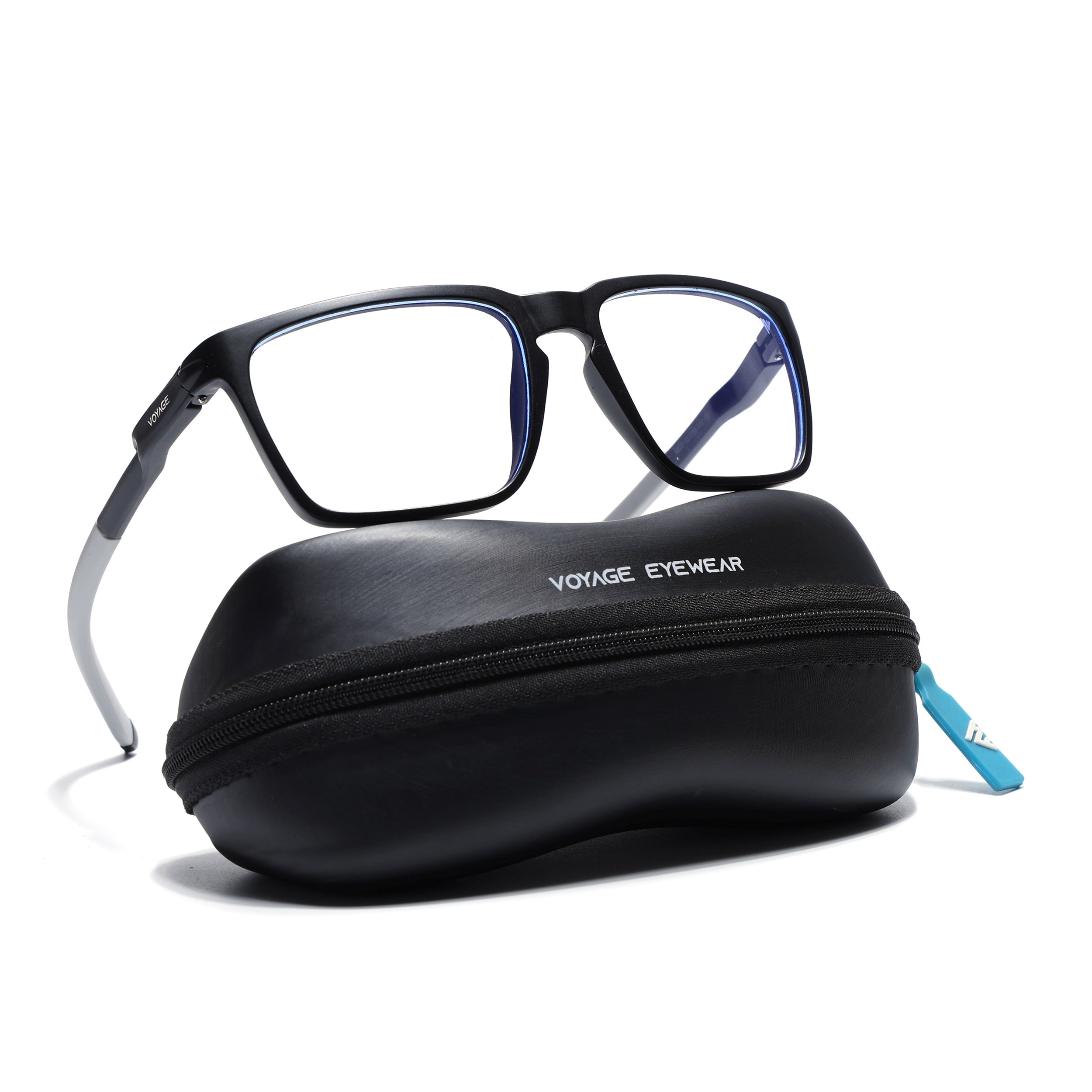 Voyage Active Black Square Eyeglasses for Men & Women (9809MG5754-C2)