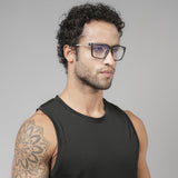 Voyage Active Black Square Eyeglasses for Men & Women (9809MG5755-C3)