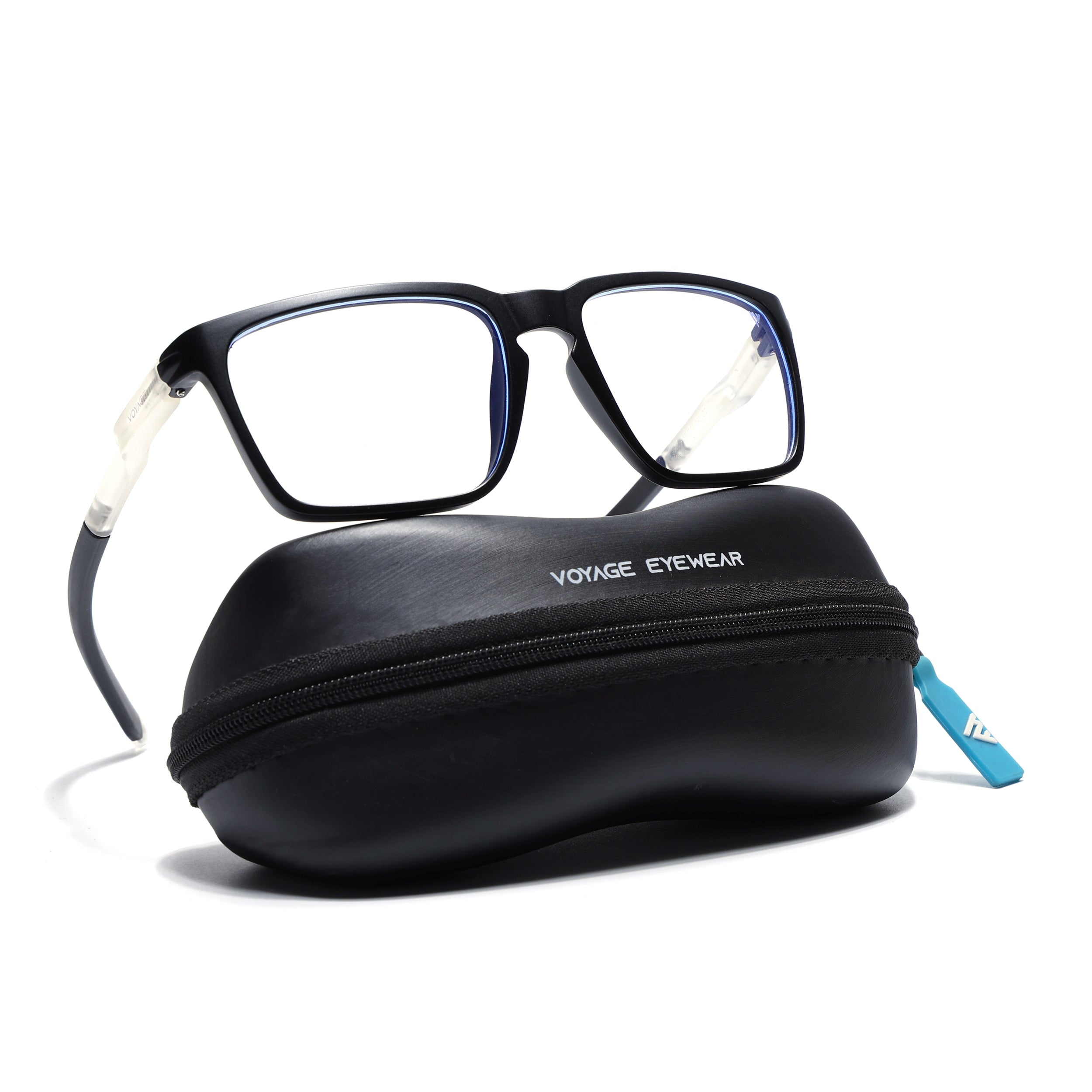Voyage Active Black Square Eyeglasses for Men & Women (9809MG5755-C3)