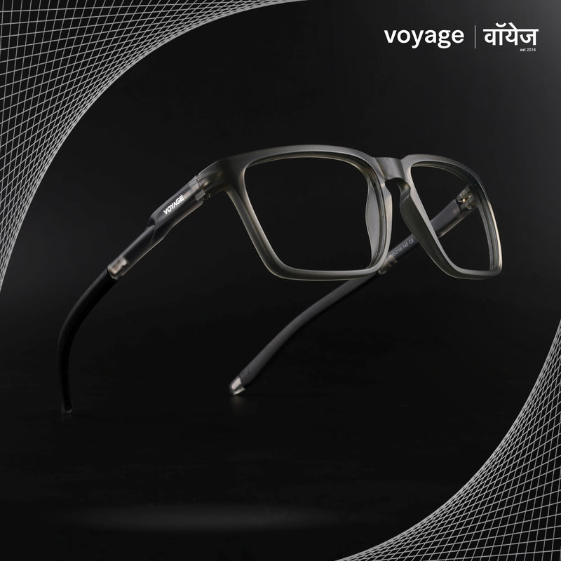 Voyage Active Grey Square Eyeglasses for Men & Women (9809MG5756-C4)