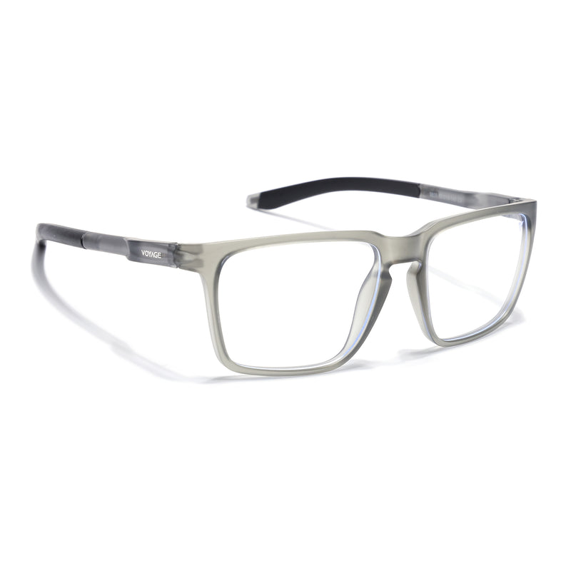 Voyage Active Grey Square Eyeglasses for Men & Women (9809MG5756-C4)
