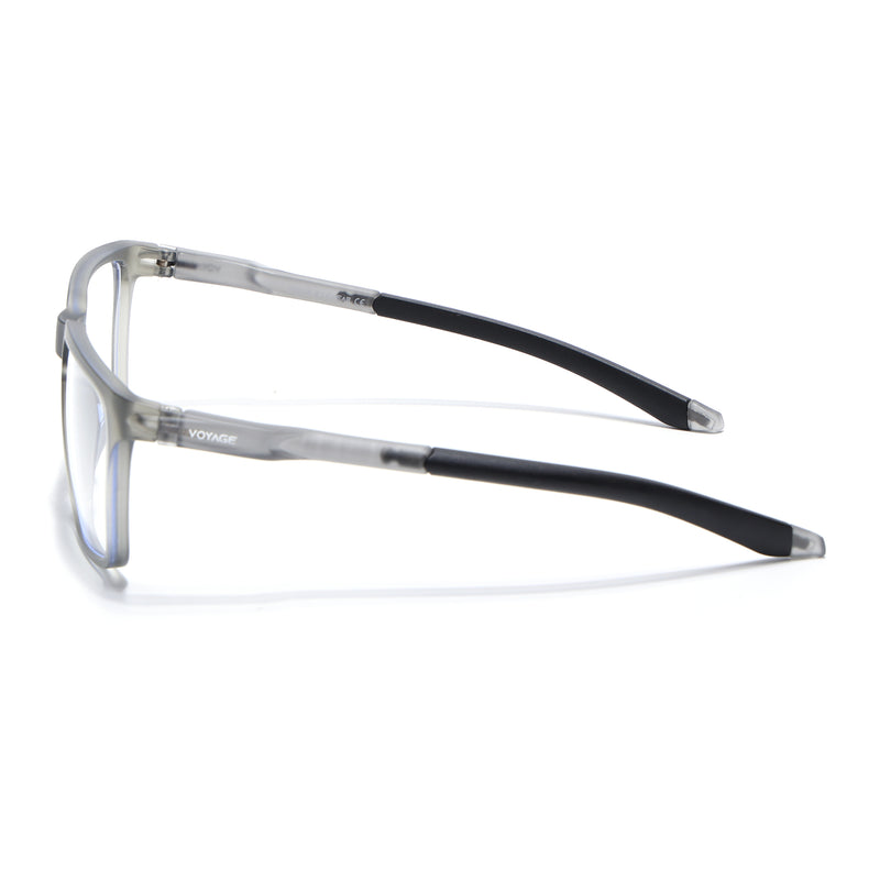 Voyage Active Grey Square Eyeglasses for Men & Women (9809MG5756-C4)