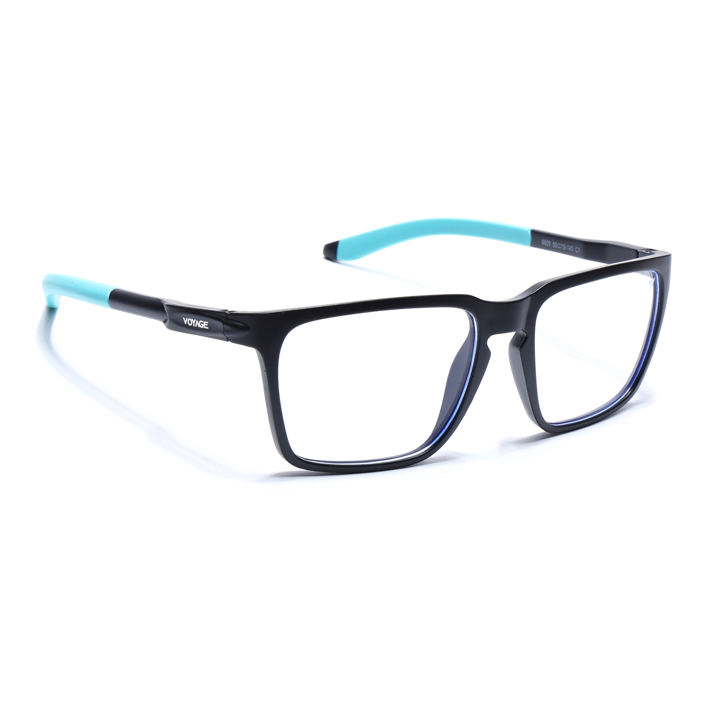 Voyage Active Black Square Eyeglasses for Men & Women (9809MG5757-C5)