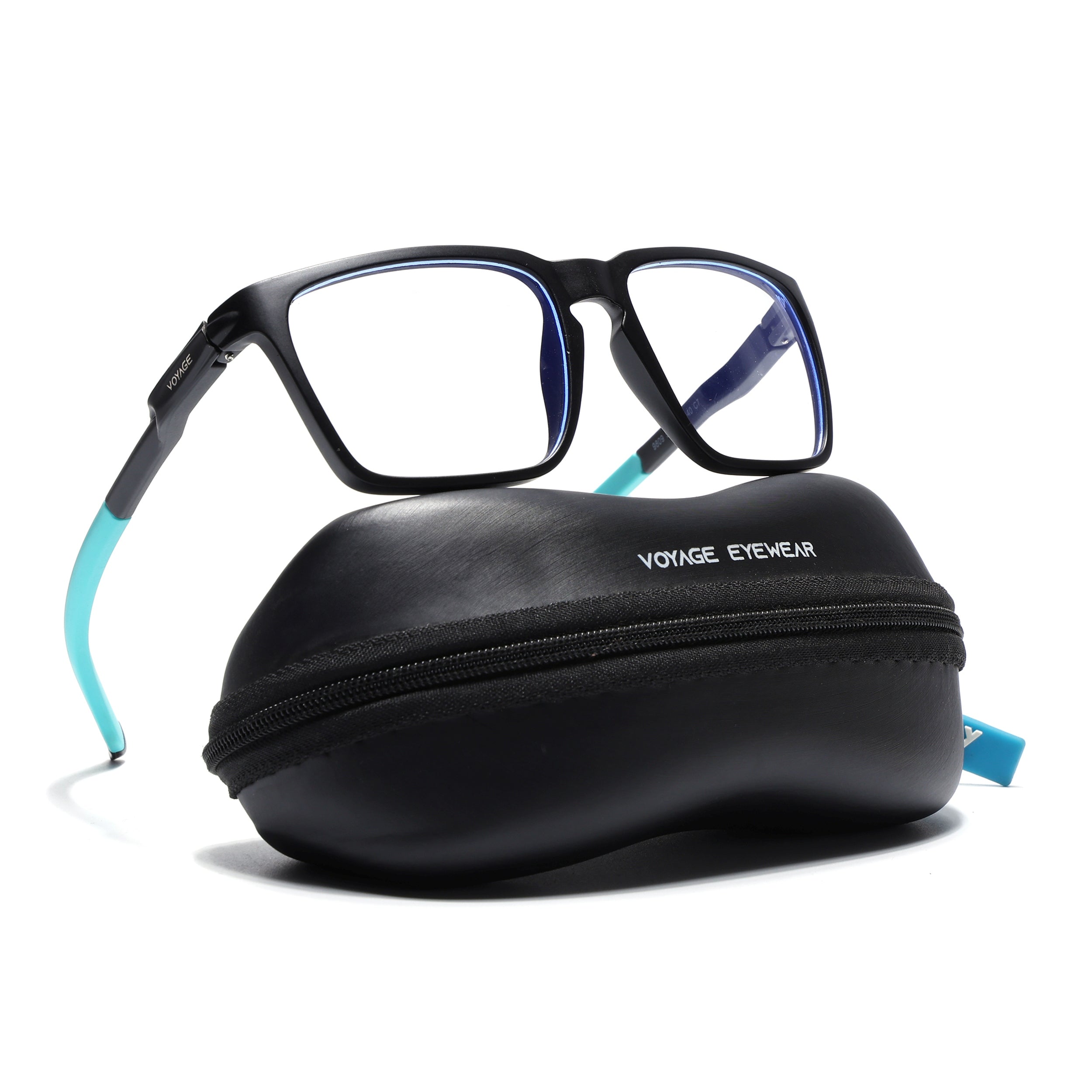 Voyage Active Black Square Eyeglasses for Men & Women (9809MG5757-C5)