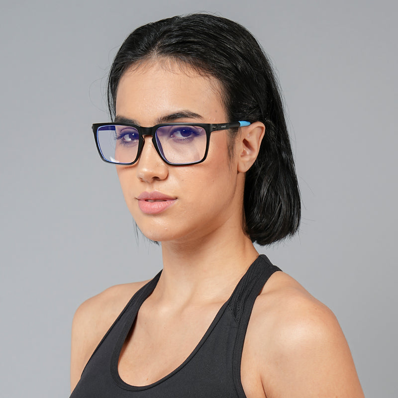 Voyage Active Black Square Eyeglasses for Men & Women (9809MG5758-C6)