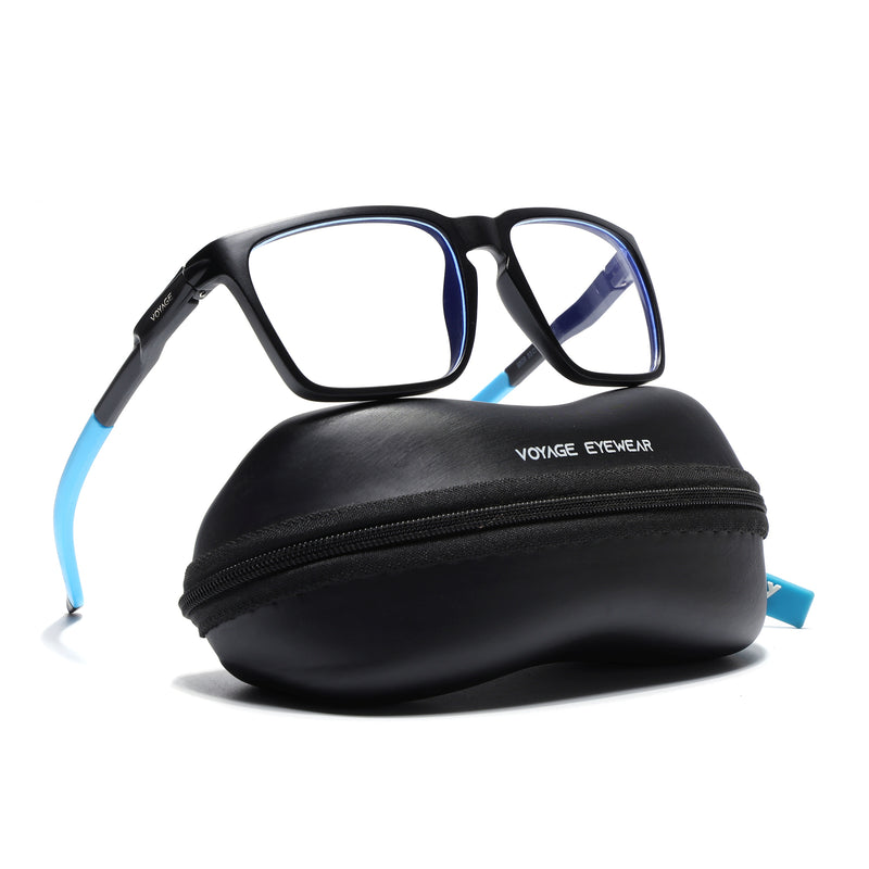 Voyage Active Black Square Eyeglasses for Men & Women (9809MG5758-C6)