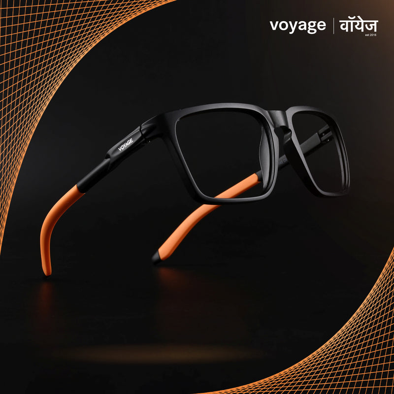 Voyage Active Black Square Eyeglasses for Men & Women (9809MG5759-C7)