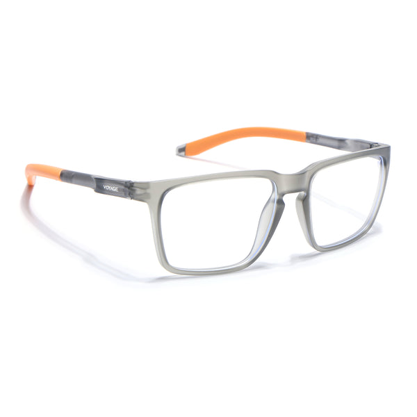 Voyage Active Grey Square Eyeglasses for Men & Women (9809MG5760-C8)