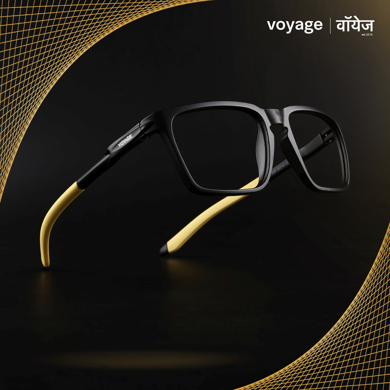 Voyage Active Black Square Eyeglasses for Men & Women (9809MG5761-C9)