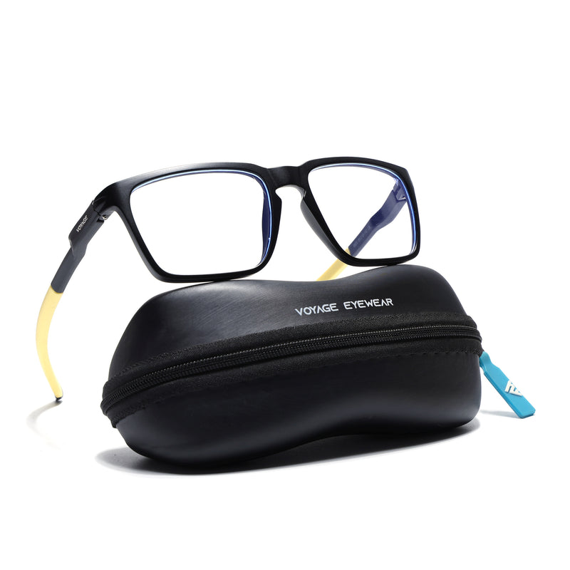 Voyage Active Black Square Eyeglasses for Men & Women (9809MG5761-C9)