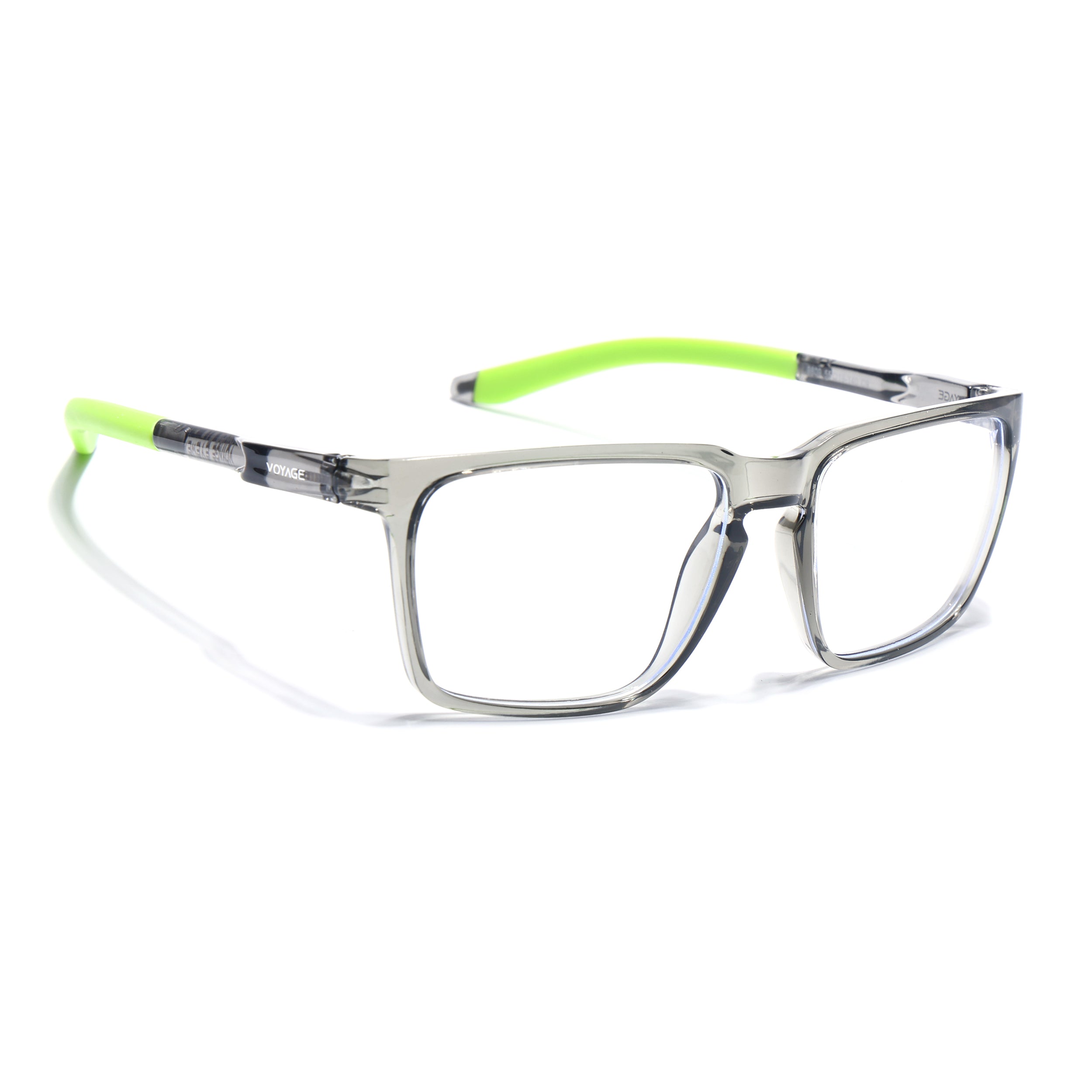 Voyage Active Transparent Grey Square Eyeglasses for Men & Women (9809MG5762-C10)