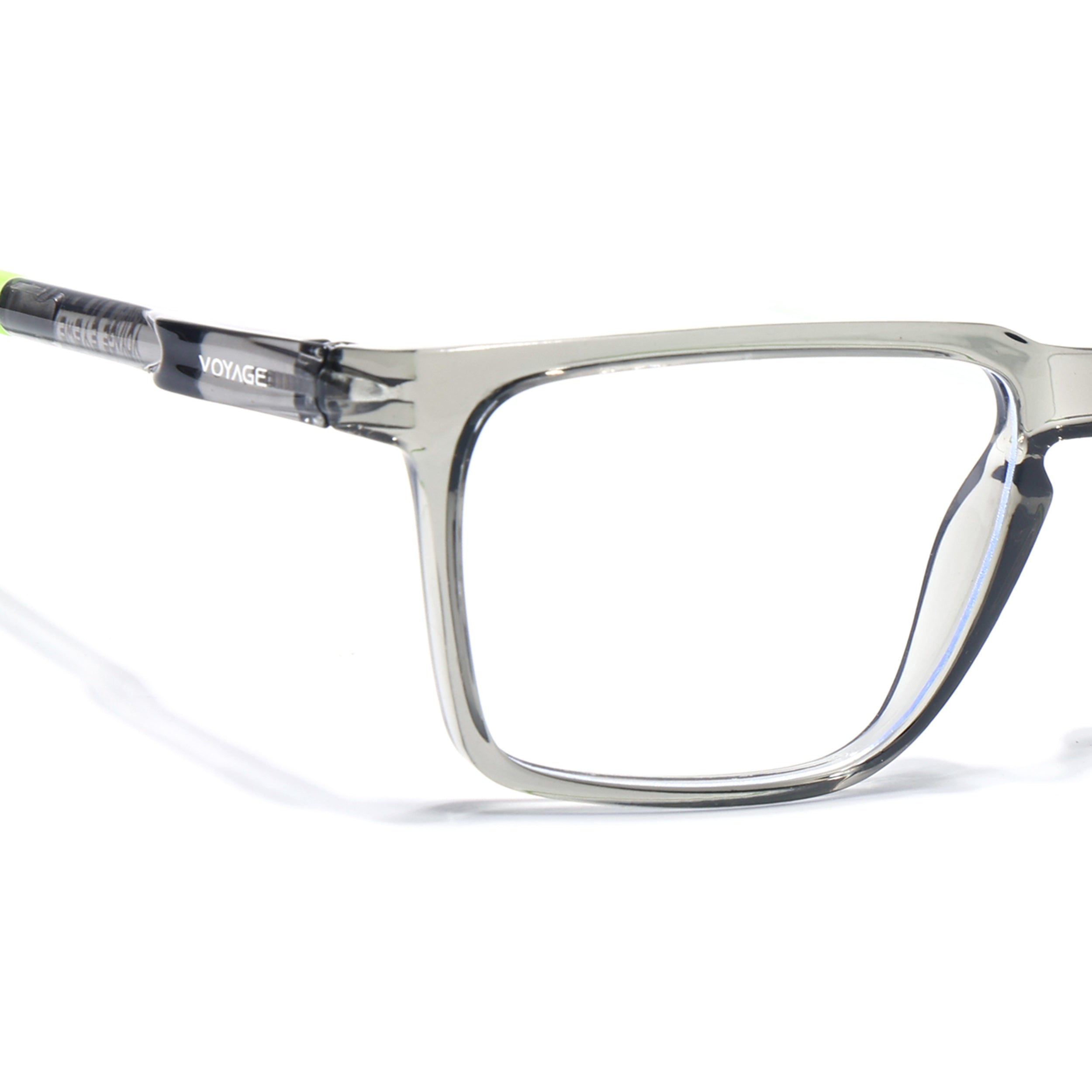 Voyage Active Transparent Grey Square Eyeglasses for Men & Women (9809MG5762-C10)