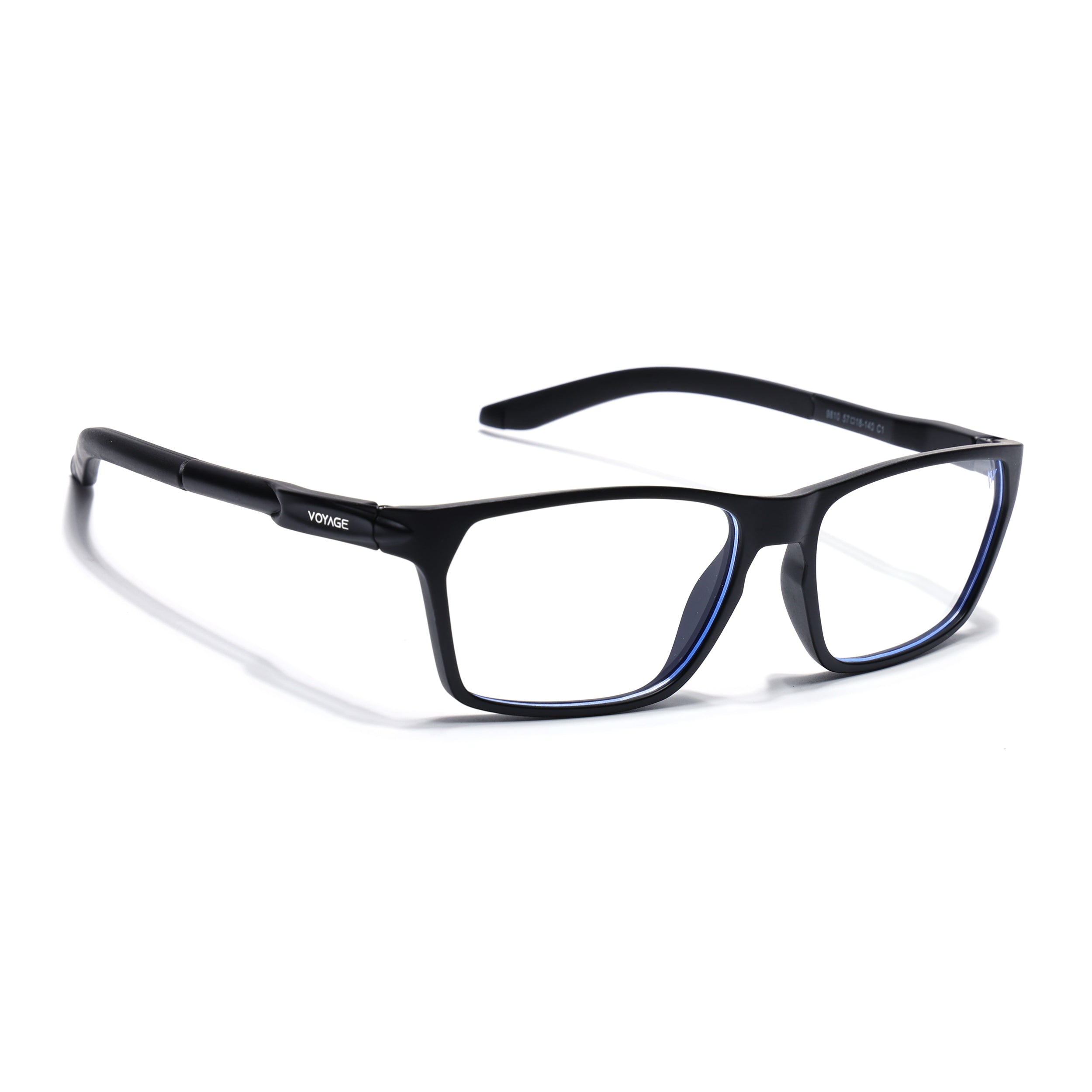 Voyage Active Black Rectangle Eyeglasses for Men & Women (9810MG5763-C1)