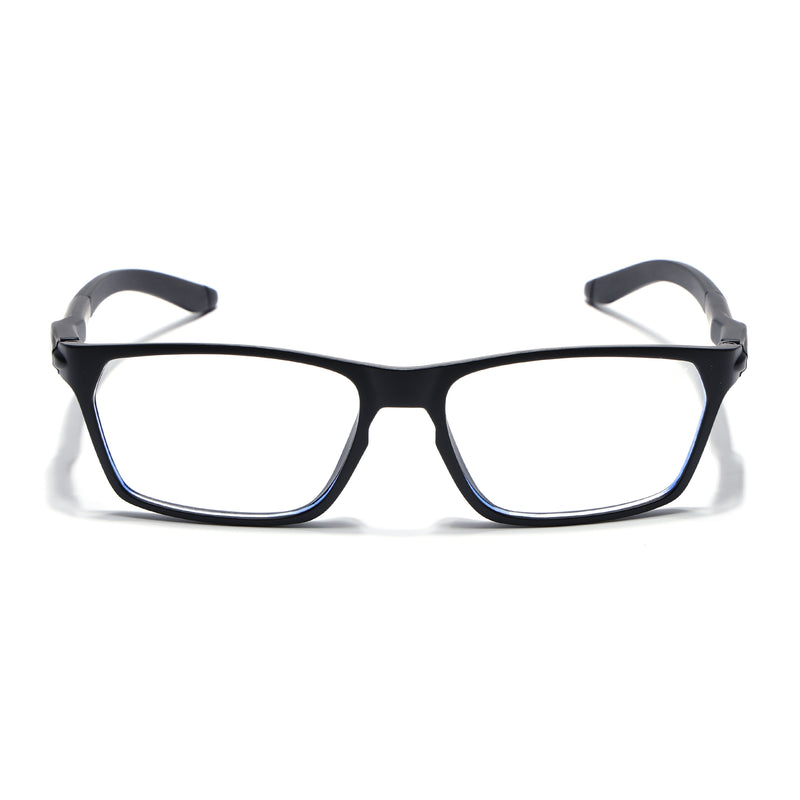Voyage Active Black Rectangle Eyeglasses for Men & Women (9810MG5763-C1)