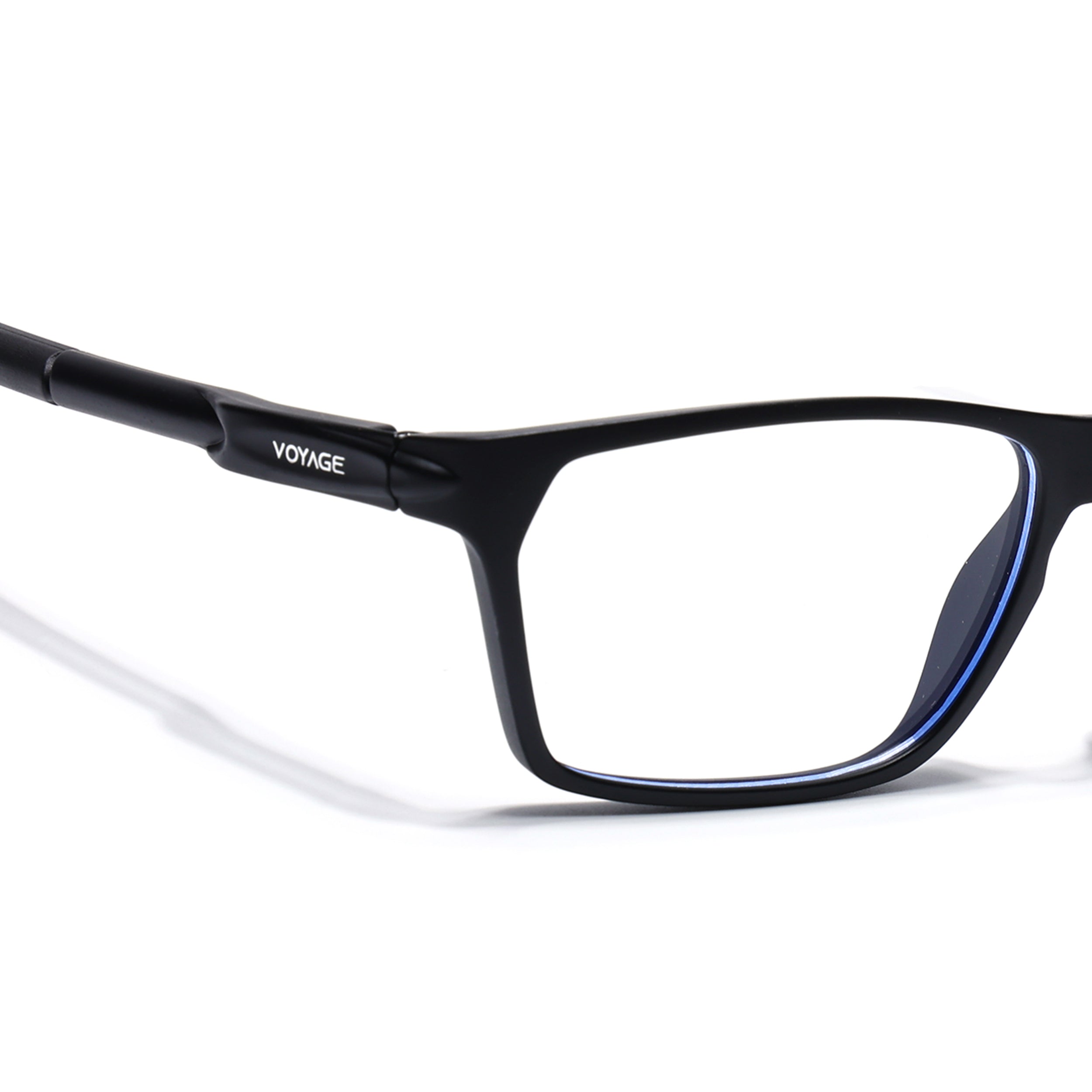 Voyage Active Black Rectangle Eyeglasses for Men & Women (9810MG5763-C1)