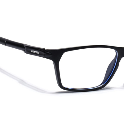 Voyage Active Black Rectangle Eyeglasses for Men & Women (9810MG5763-C1)