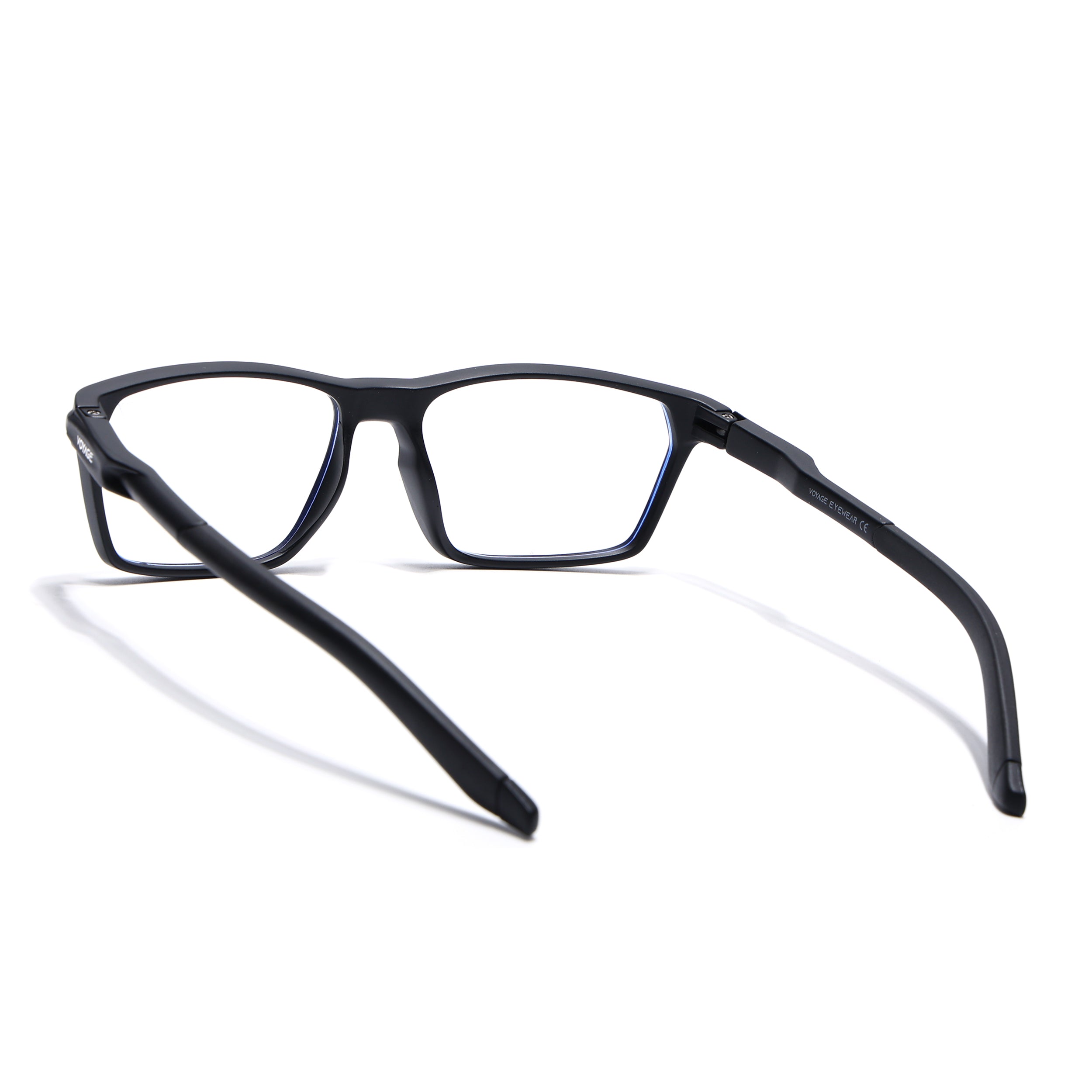 Voyage Active Black Rectangle Eyeglasses for Men & Women (9810MG5763-C1)