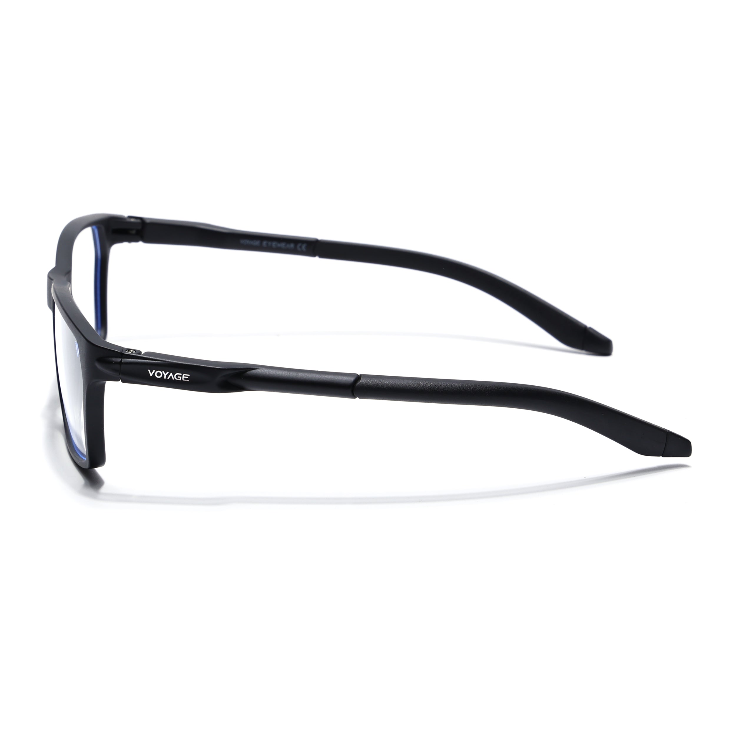 Voyage Active Black Rectangle Eyeglasses for Men & Women (9810MG5763-C1)