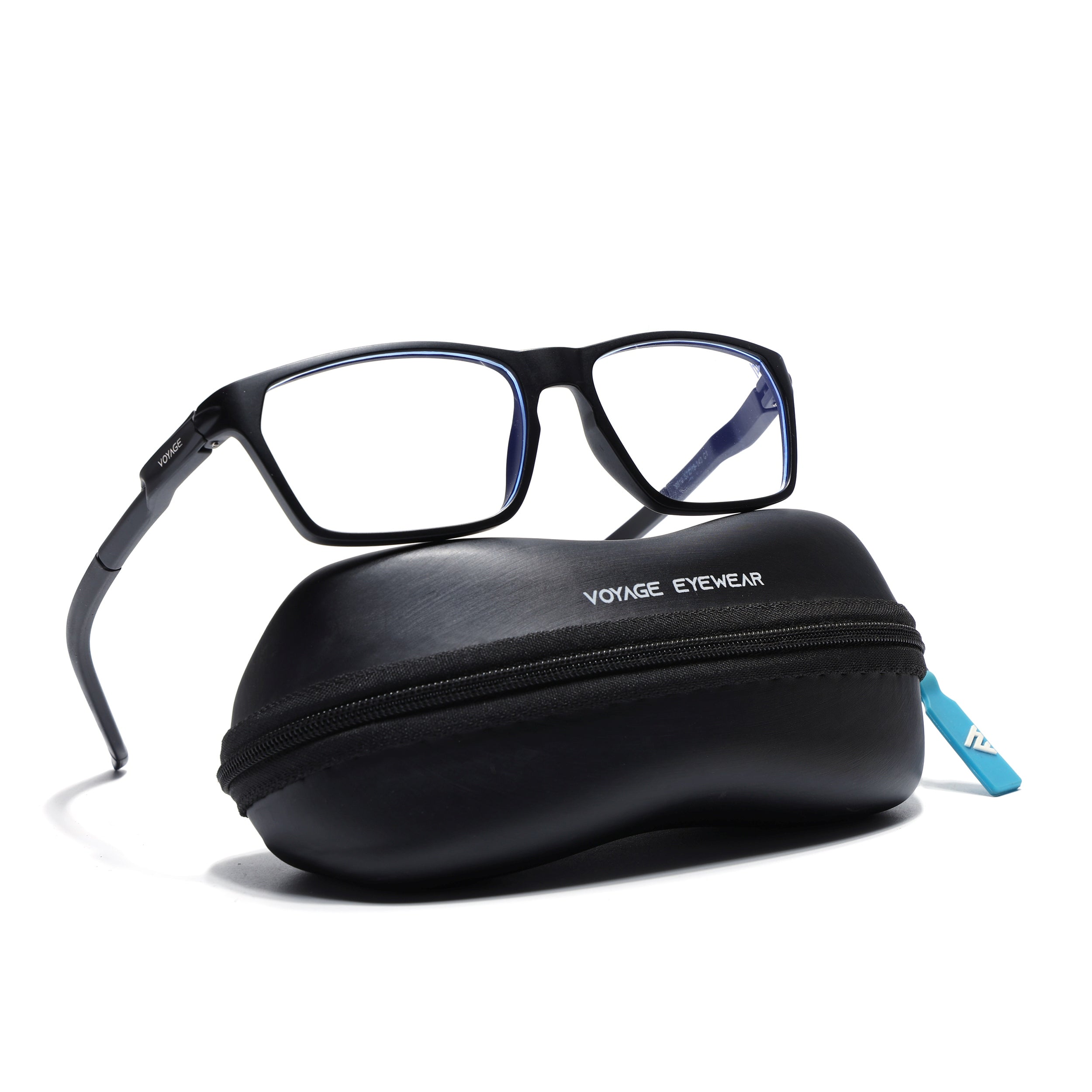 Voyage Active Black Rectangle Eyeglasses for Men & Women (9810MG5763-C1)