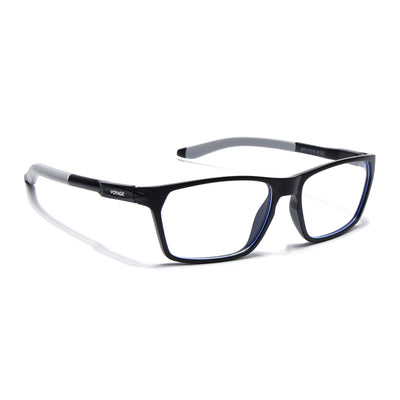 Voyage Active Black Rectangle Eyeglasses for Men & Women (9810MG5764-C2)