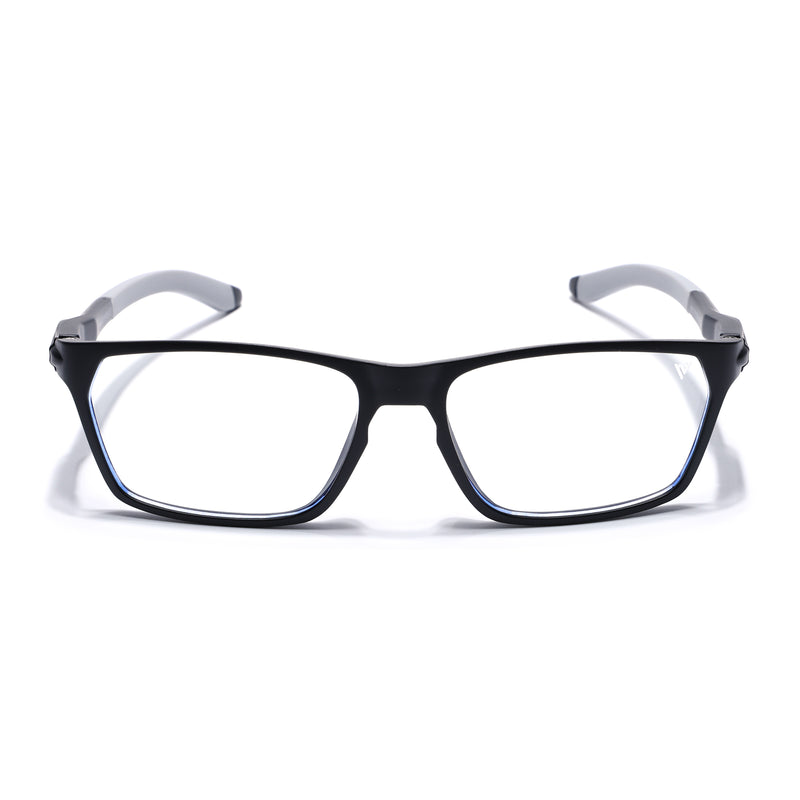 Voyage Active Black Rectangle Eyeglasses for Men & Women (9810MG5764-C2)