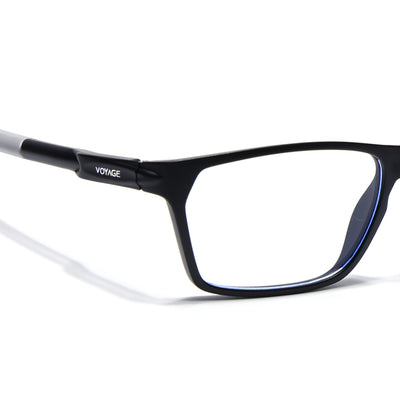 Voyage Active Black Rectangle Eyeglasses for Men & Women (9810MG5764-C2)