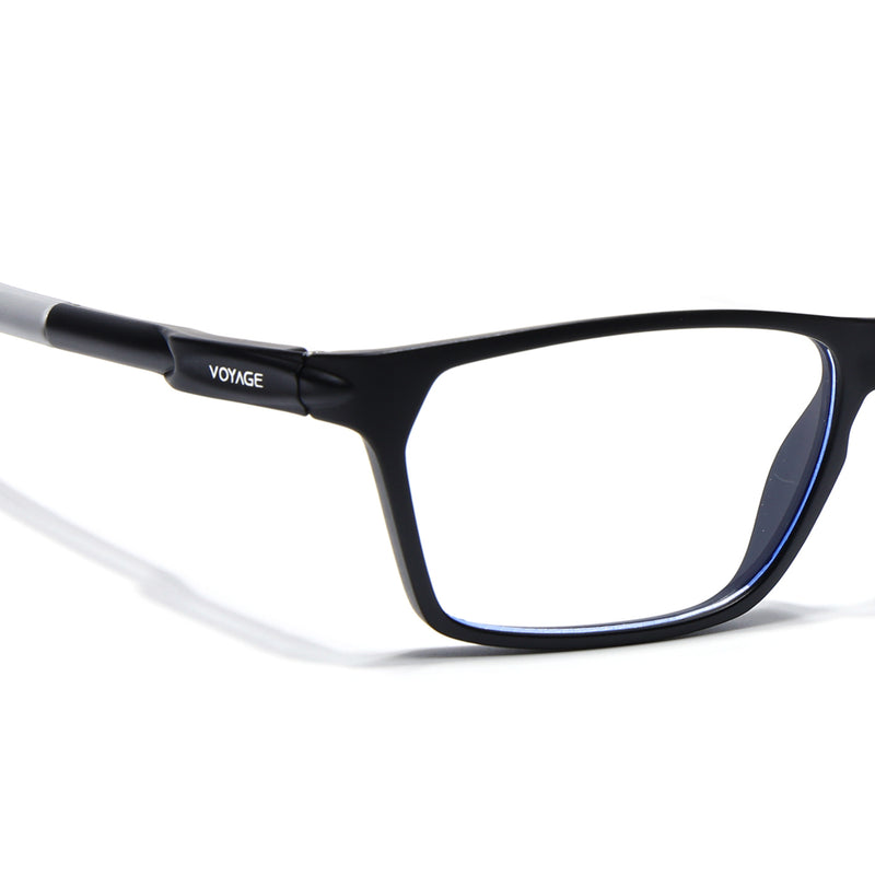 Voyage Active Black Rectangle Eyeglasses for Men & Women (9810MG5764-C2)