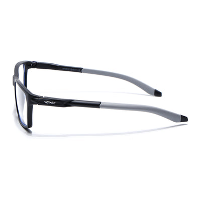 Voyage Active Black Rectangle Eyeglasses for Men & Women (9810MG5764-C2)